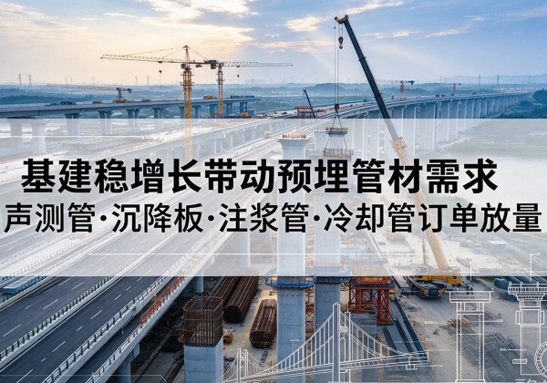 桓仁基建稳增长带动预埋监测管材需求，声测管、沉降板、注浆管订单持续放量